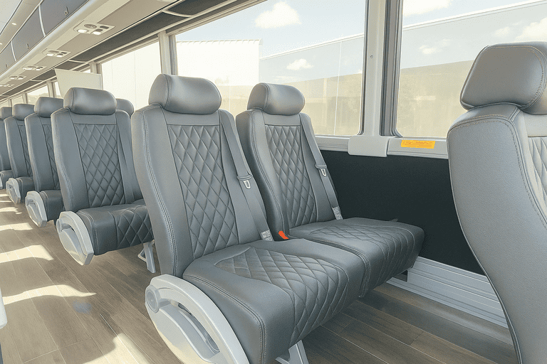 interior of Moreno Valley Coach Bus Service charter bus